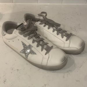 Silver sparkly star sneakers